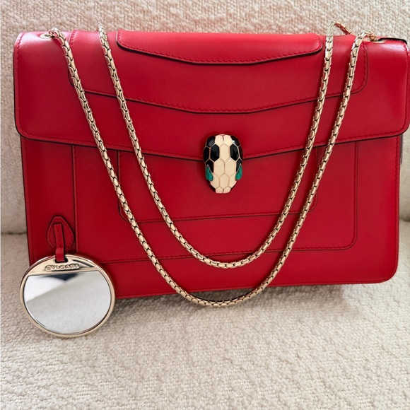 BVLGARI Handbags - Bulgari Red Serpenti Shoulder Bag